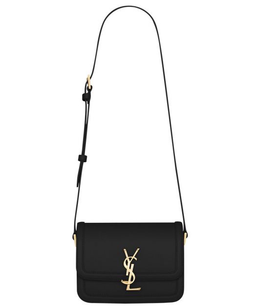 High End Black Leather Gold Hardware YSL Swivel Closure Solferino—Replica Saint Laurent Classic Ladies Shoulder Bag