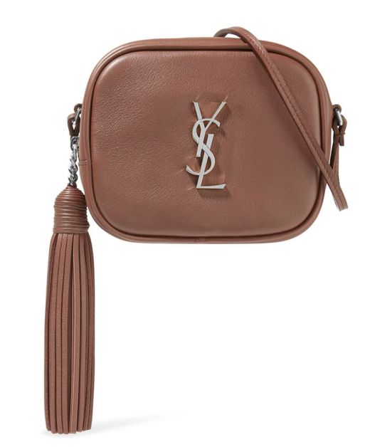 High End Brown Leather Top Zip Closure Silver YSL Logo Fringe Monogram Blogger—Replica Saint Laurent Women'S Camera Bag